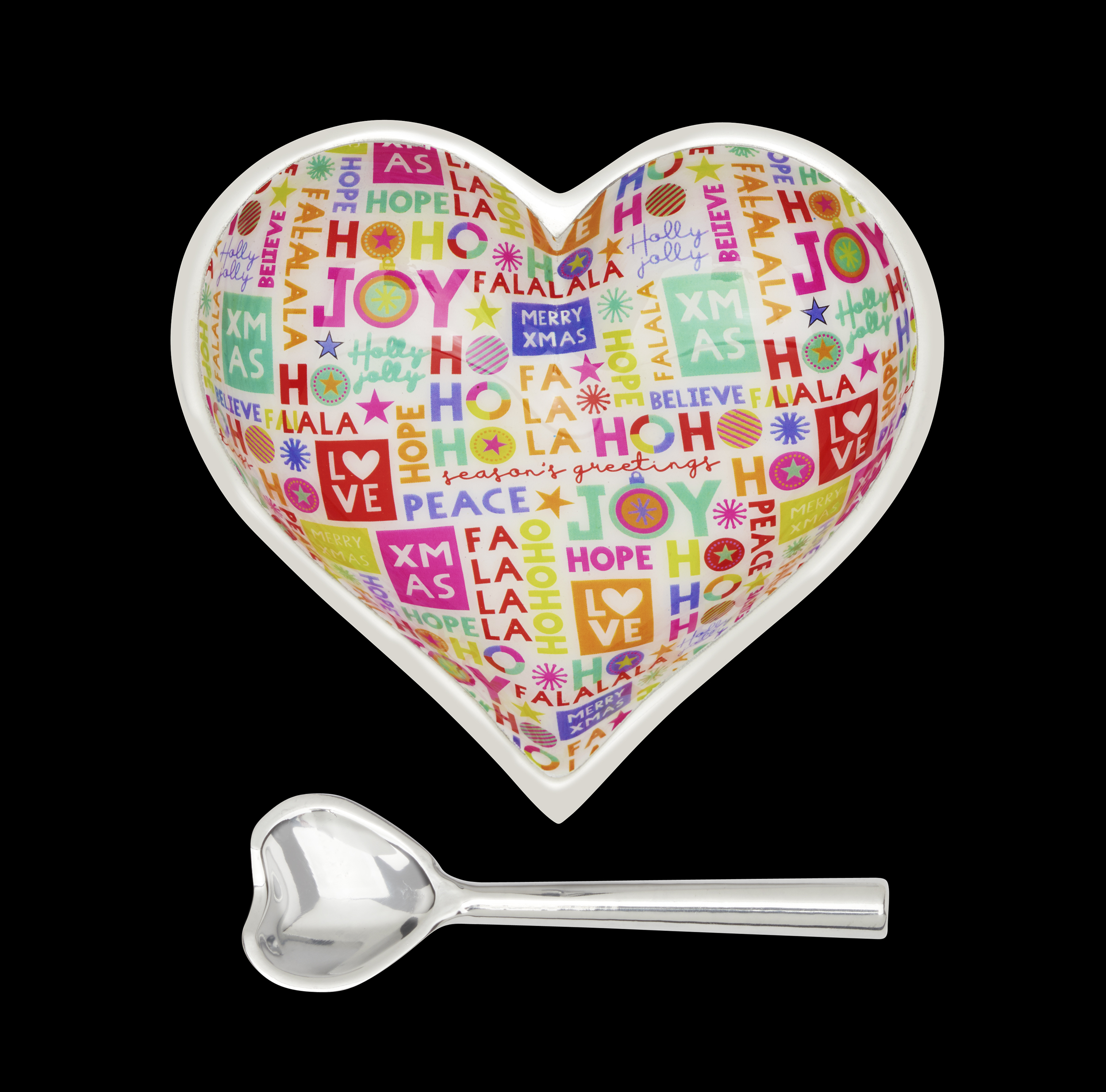 Happy Holidays Heart with Heart Spoon